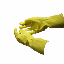 NMSAFETY household cotton lined latex yellow gloves